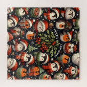 Misteltoe Kerst Pinguïn Kerstliedjeszangers en Roo Legpuzzel (Horizontaal)