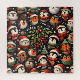 Misteltoe Kerst Pinguïn Kerstliedjeszangers en Roo Legpuzzel