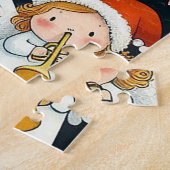 Misteltoe Kerstengel Kerstliederen Zangers  Legpuzzel (Zijkant)