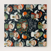 Misteltoe Kerstengel Kerstliederen Zangers  Legpuzzel (Horizontaal)