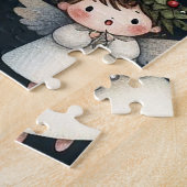 Misteltoe Kerstengel Koorzangers Legpuzzel (Zijkant)