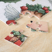 Misteltoe Kerstengelzangers met trompetten Legpuzzel (Zijkant)