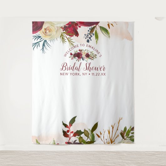 Misteltoe Manor Bruidsfeest Foto Prop Achtergrond Wandkleed (Voorkant)