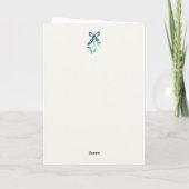 Misteltoe met blauwe lint kaart (Achterkant)