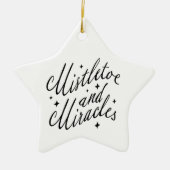 Misteltoe & Miracles Moderne Kerstster Keramisch Ornament (Voorkant)