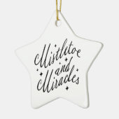 Misteltoe & Miracles Moderne Kerstster Keramisch Ornament (Links)