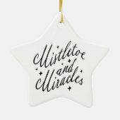 Misteltoe & Miracles Moderne Kerstster Keramisch Ornament (Achterkant)