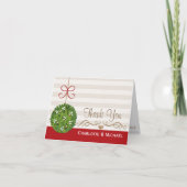 Misteltoe Trouw Kerst Dankkaartjes Bedankkaart (Voorkant)