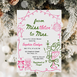 Misteltoe voor Mrs. Christmas Bruidsuitnodiging Kaart
