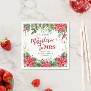 Misteltoe Voor Mrs Winter Poinsettia Bruidsfeest Servet