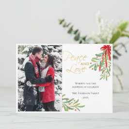 Misteltoe Vrede en Liefde | Kerst Fotokaart Feestdagenkaart