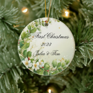 Mistelzweige, wasserfarben pastell Gemälde Keramisch Ornament