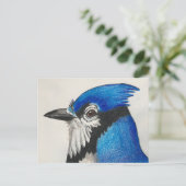 Mister Blue Jay Waterverf Bird Art Briefkaart (Staand voorkant)