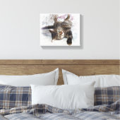 Mister Cat op Couch Canvas Afdruk (Insitu (Slaapkamer))