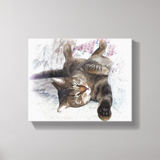 Mister Cat op Couch Canvas Afdruk (Voorkant)