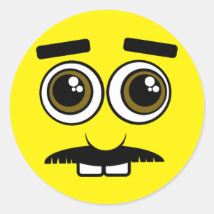 Mister Clueless Emoji Face Ronde Sticker