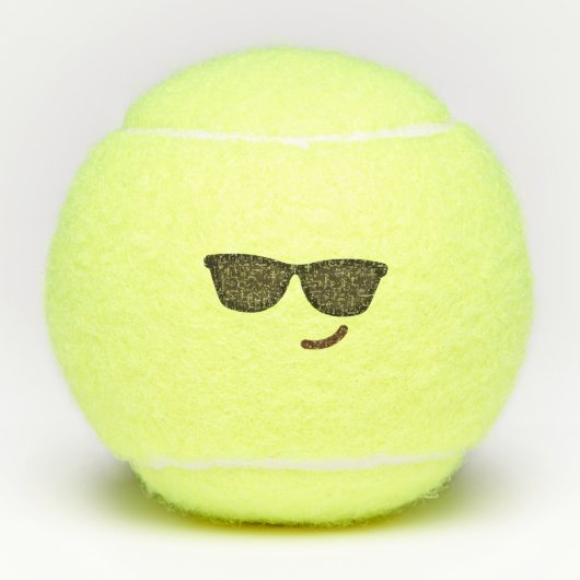 Mister Cool Kawaii Cute Emoticon Emoji Tennisballen (Voorkant)