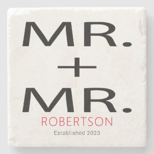 Mister en de heer Modern Wedding Stone Onderzetter