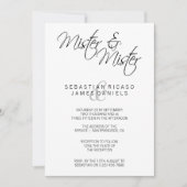 Mister en Mister Elegant Text Gay Wedding Kaart (Voorkant)