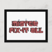 Mister Fix-it All Wooden Text Design Briefkaart (Voorkant)