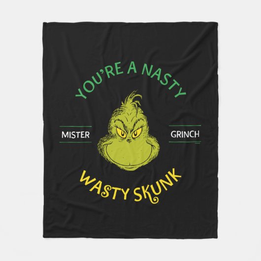 Mister Grinch | Je bent een onverzadigde kunk Fleece Deken (Voorkant)