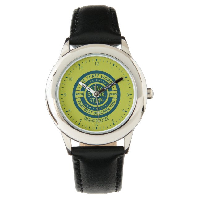 Mister Grinch | Stink Stank Stunk Quote Horloge (Voorkant)