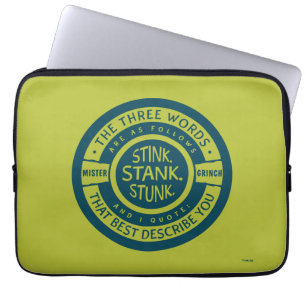 Mister Grinch   Stink Stank Stunk Quote Laptop Sleeve