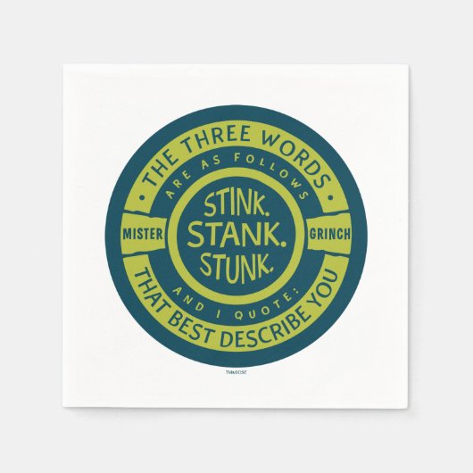 Mister Grinch | Stink Stank Stunk Quote Servet (Voorkant)