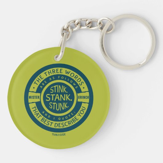 Mister Grinch | Stink Stank Stunk Quote Sleutelhanger (Achterkant)