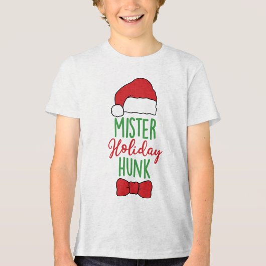 Mister Holiday Hunk Modern Christmas Feestdagen Tri-Blend Shirt (Voorkant)