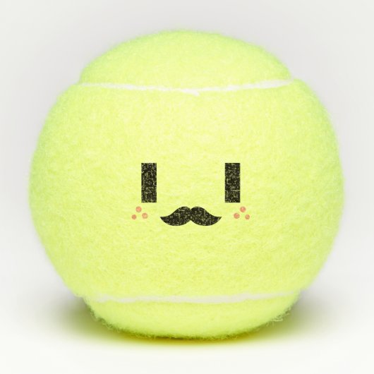 Mister Kawaii Cute Smiling Emoticon Emoji Face Tennisballen (Voorkant)