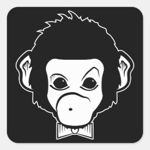 mister monkey vierkante sticker