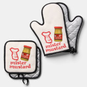 MISTER MOSTERD OVENWANT & PANNENLAP SET (Voorkant / Achterkant)