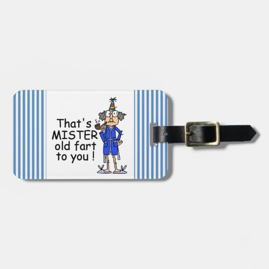 Mister Old Fart Birthday Humor Bagagelabel (Voorkant horizontaal)