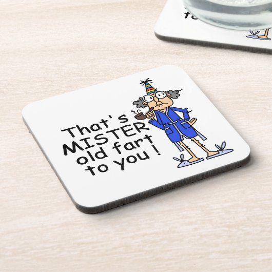 Mister Old Fart Birthday Humor Bier Onderzetter (Linkerzijde)