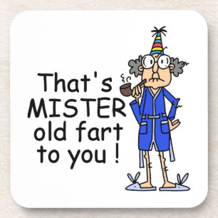 Mister Old Fart Birthday Humor Bier Onderzetter