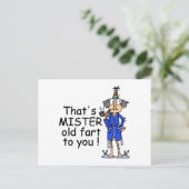 Mister Old Fart Birthday Humor Briefkaart (Staand voorkant)