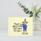 Mister Old Fart Birthday Humor Briefkaart (Staand voorkant)