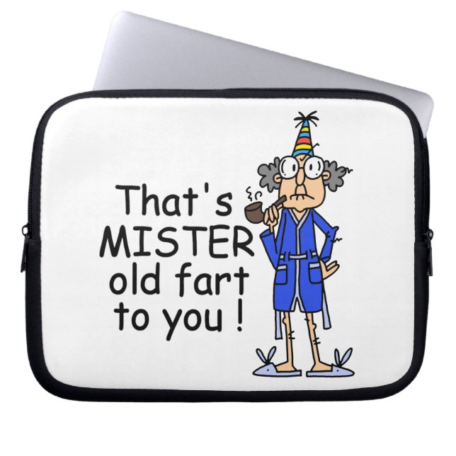Mister Old Fart Birthday Humor Laptop Sleeve (Voorkant)