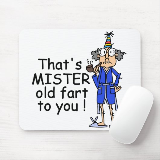 Mister Old Fart Birthday Humor Muismat (Met muis)