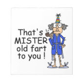 Mister Old Fart Birthday Humor Notitieblok (Voorkant)