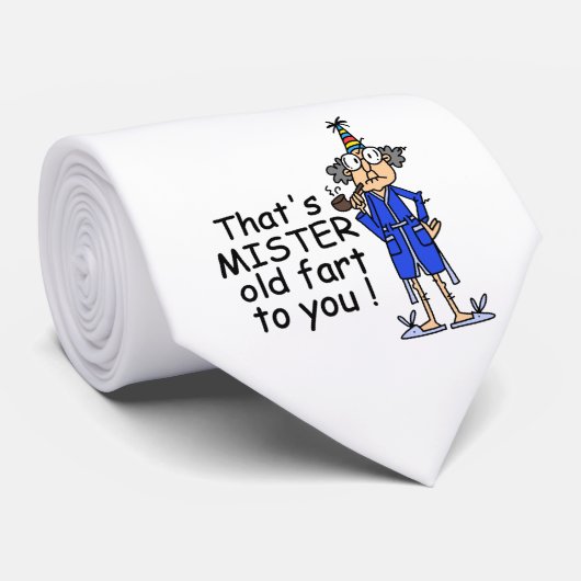 Mister Old Fart Birthday Humor Stropdas (Opgerold)