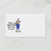 Mister Old Fart Birthday Humor Visitekaartje (Achterkant)