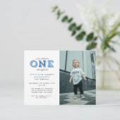 Mister Onederful 1e verjaardag foto uitnodiging (Staand voorkant)