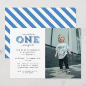 Mister Onederful 1st Birthday Foto Kaart (Voorkant / Achterkant)