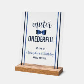 Mister Onederful Bow Stropdas 1e verjaardag Acryl Bord (Hoek)