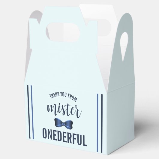 Mister Onederful Bow Stropdas 1e verjaardag Bedankdoosjes (Geopend)