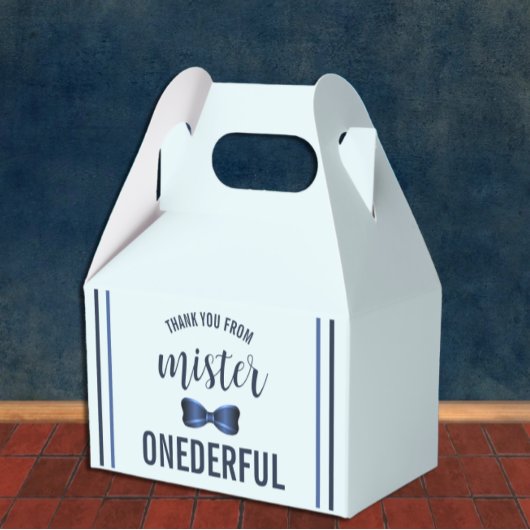 Mister Onederful Bow Stropdas 1e verjaardag Bedankdoosjes