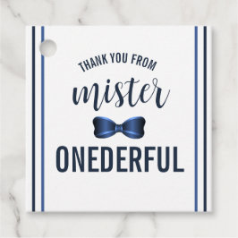 Mister Onederful Bow Stropdas 1e verjaardag Bedankjes Labels