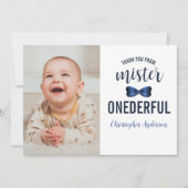 Mister Onederful Bow Stropdas 1e verjaardag Bedankkaart (Voorkant)